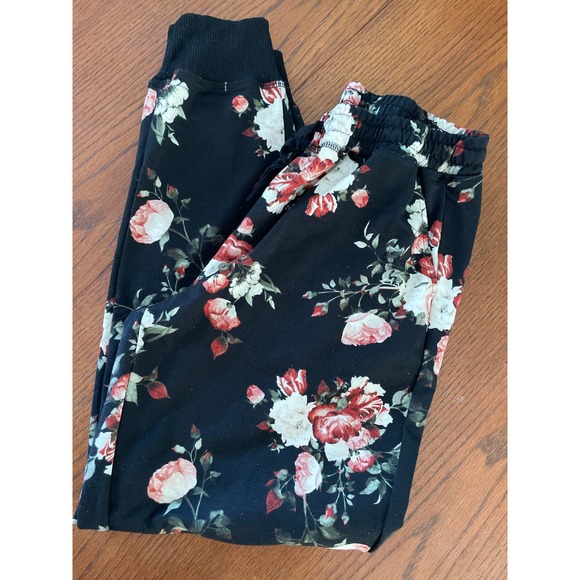 Lularoe Floral Jax Joggers Size M - Picture 1 of 8